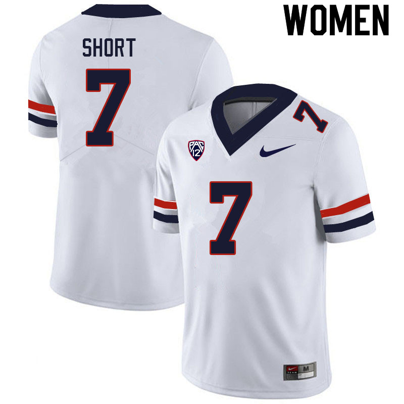 Women #7 Rhedi Short Arizona Wildcats College Football Jerseys Sale-White - Click Image to Close